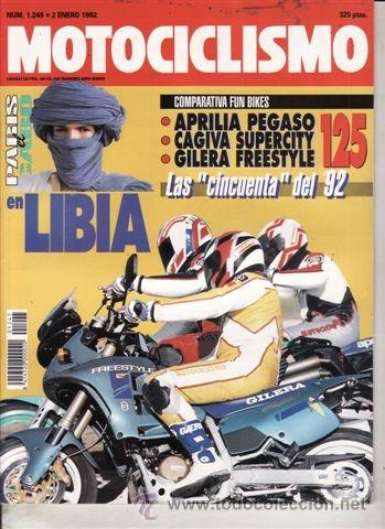 Voitures et Motocyclettes: REVISTA MOTOCICLISMO N&ordm; 1245 A&Ntilde;O 1992.PRU:HONDA CR 250.COMP:APRILIA PEGASO 125,CAGIVA SUPERCITY 125.