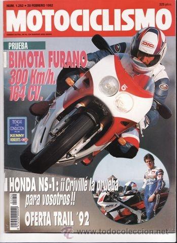 Coches y Motocicletas: REVISTA MOTOCICLISMO N&ordm; 1252 A&Ntilde;O 1992. PRUEBA: BIMOTA FURANO. HONDA NS 1. VESPA ZIP.