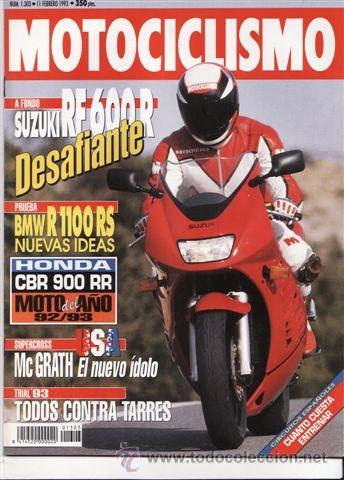 Cars and Motorcycles: REVISTA MOTOCICLISMO N&ordm; 1303 A&Ntilde;O 1993. PRUEBA: SUZUKI RF 600 R. BMW R 1100 RS. TRIUMPH TRIDENT 900.