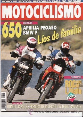 Cars and Motorcycles: REVISTA MOTOCICLISMO N&ordm; 1344 A&Ntilde;O 1993. PRU:VESPA COSA 200 EBC. COMP: APRILIA PEGASO 650 Y BMW F 650.