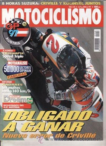 Coches y motocicletas: REVISTA MOTOCICLISMO N&ordm; 1528 A&Ntilde;O 1997. PRUEBA: TRIUMPH T-509 SPEED TRIPLE. YAMAHA VIRAGO 125.