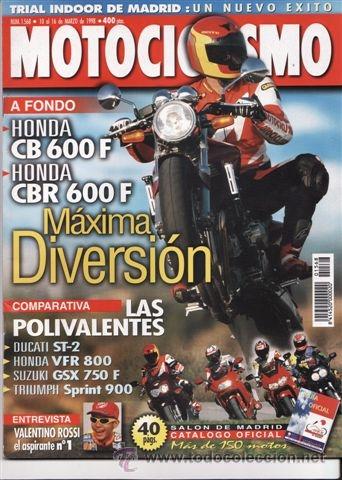 Carros e motociclos: REVISTA MOTOCICLISMO N&ordm; 1568 A&Ntilde;O 1998. PRUEBA: HONDA CB 600 F. HONDA CBR 600 F. COMP: DUCATI ST 2,