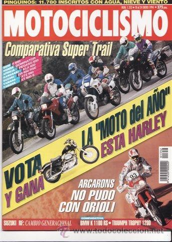 Coches y motocicletas: REVISTA MOTOCICLISMO N&ordm; 1352 A&Ntilde;O 1994. COMP: BMW K 1100 RS Y TRIUMPH TROPHY 1200. APRILIA PEGASO 650