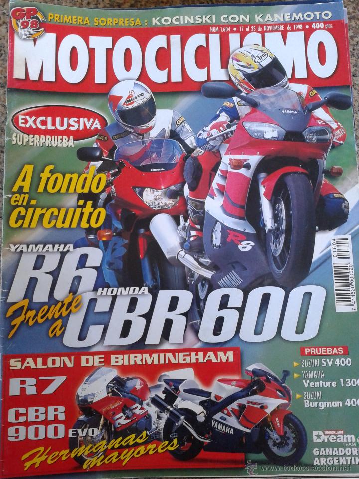 Autos und Motorr&auml;der: REVISTA MOTOCICLISMO -- N&ordm; 1604 -- NOVIEMBRE 1998 --