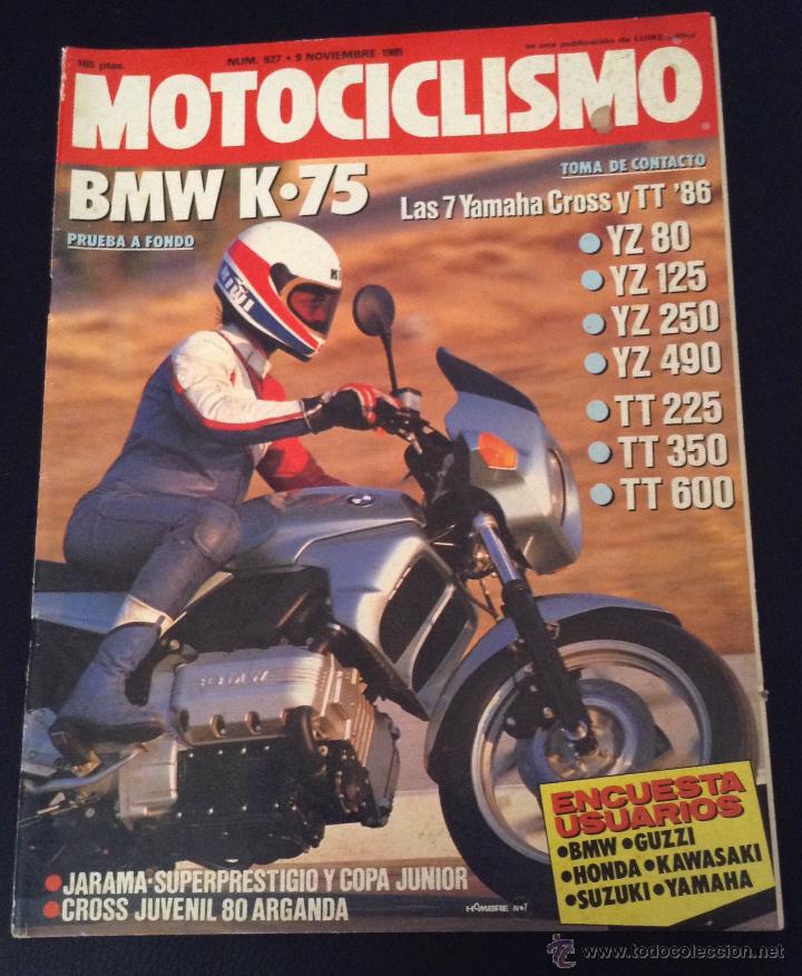Cars and Motorcycles: revista motociclismo noviembre de 1985 numero 927 BMW k 75