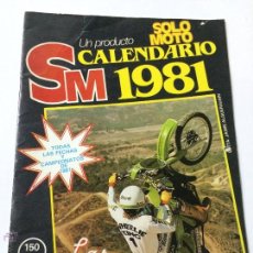 Coches y Motocicletas: CALENDARIO DE PARED DE LA REVISTA SOLO MOTO, AÑO 1981, LAS 12 MEJORES FOTOS DEL AÑO.