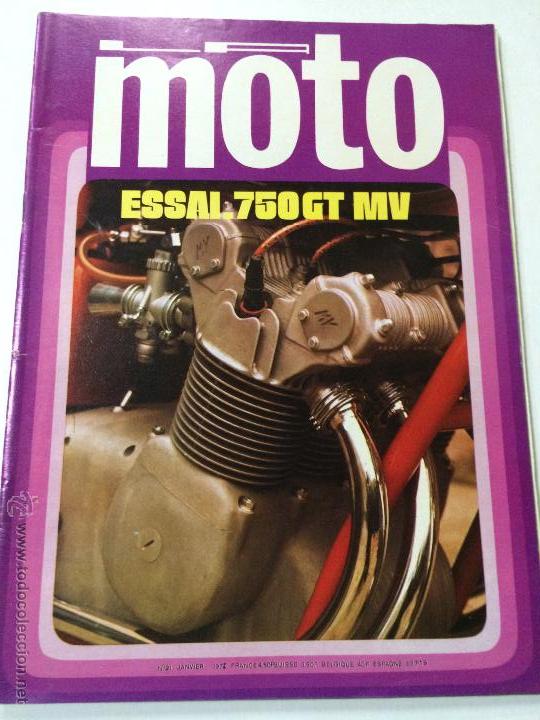 Carros e motociclos: REVISTA LA MOTO, NUMERO 21, ENERO 1972, POSTER DOBLE GRASSETTI, 750 GT MV.