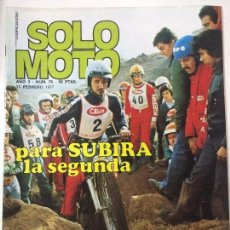 Coches y Motocicletas: REVISTA SOLO MOTO Nº 76, AÑO 3, 11 FEBRERO 1977, POSTER JUVENTANY,MONTESA, VER SUMARIO.