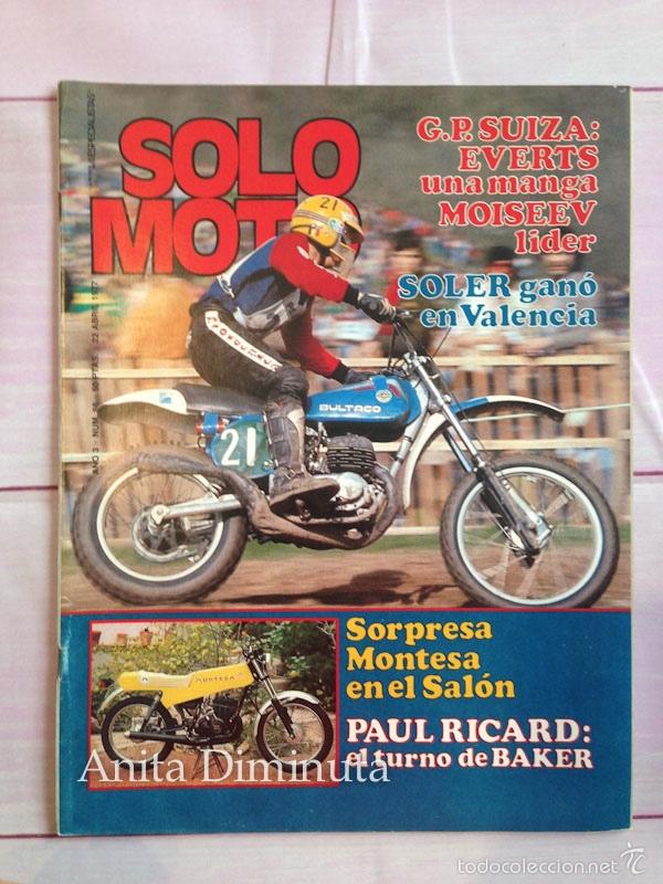 Coches y Motocicletas: REVISTA SOLO MOTO NUMERO 86 22 DE ABRIL DE 1977 - GP SUIZA EVERTS UNA MANGA MOISEEV LIDER - MONTESA