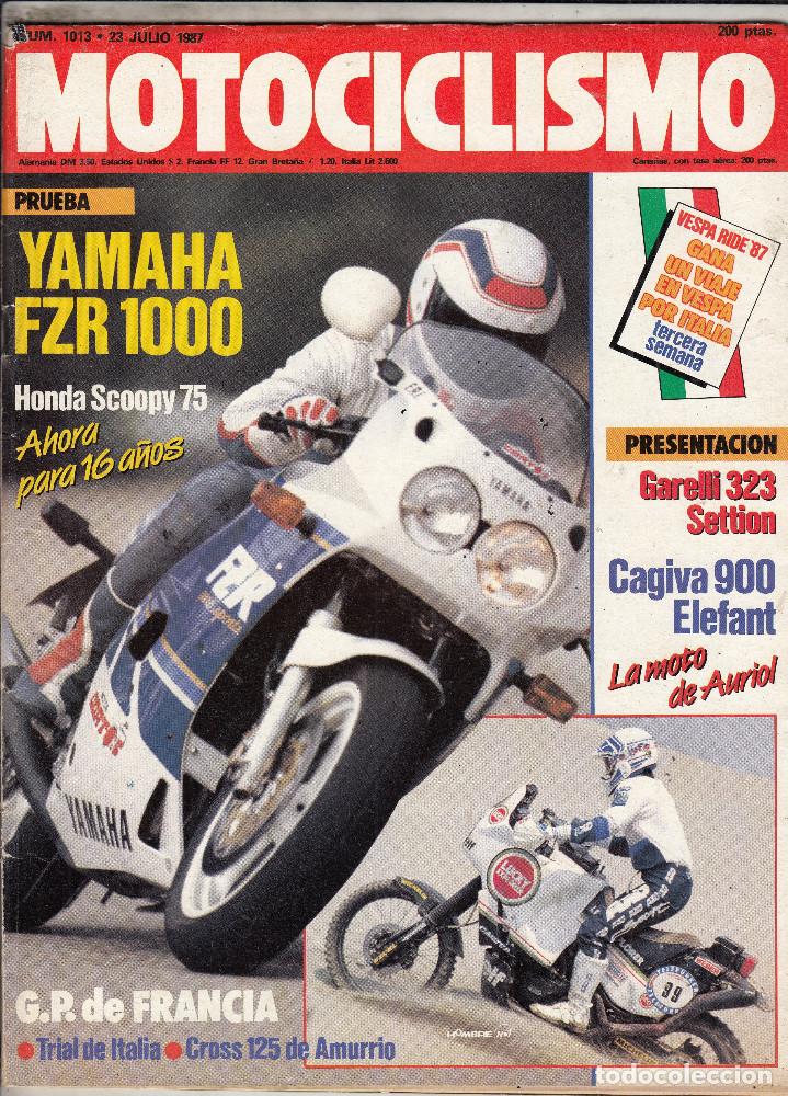 Autos und Motorr&auml;der: REVISTA MOTOCICLISMO N&ordm; 1013 A&Ntilde;O 1987. PRUEBA: YAMAHA FZR 1000. CAGIVA 900 ELEFANT. HONDA SCOOPY 75.