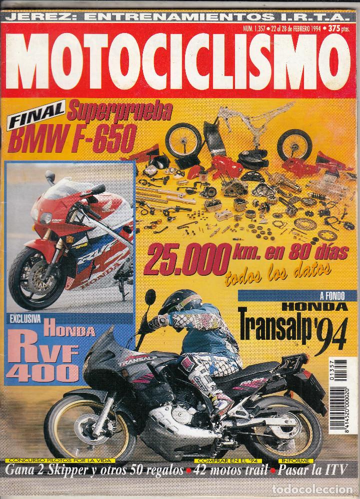Cars and Motorcycles: REVISTA MOTOCICLISMO N&ordm; 1357 A&Ntilde;O 1994. PRU: HONDA RVF 400. BMW F650. HONDA TRANSALP 600 V 94.