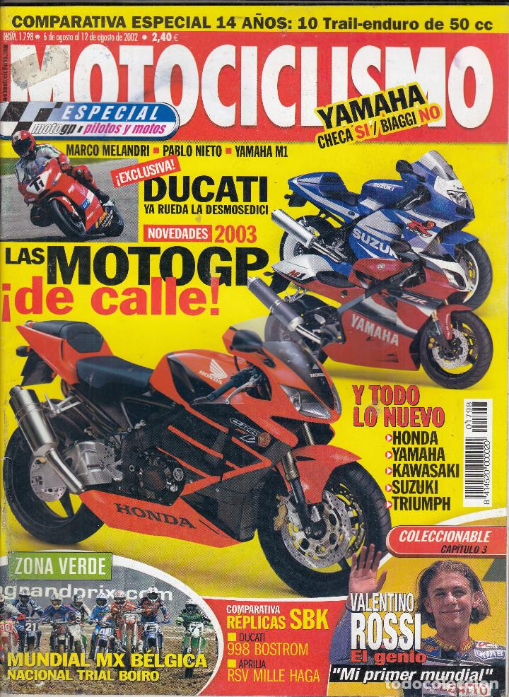 Cars and Motorcycles: REVISTA MOTOCICLISMO N&ordm; 1798 A&Ntilde;O 2002. COMPARATIVA: APRILA RSV MILLE R HAGA Y DUCATI 998 S BOSTROM.