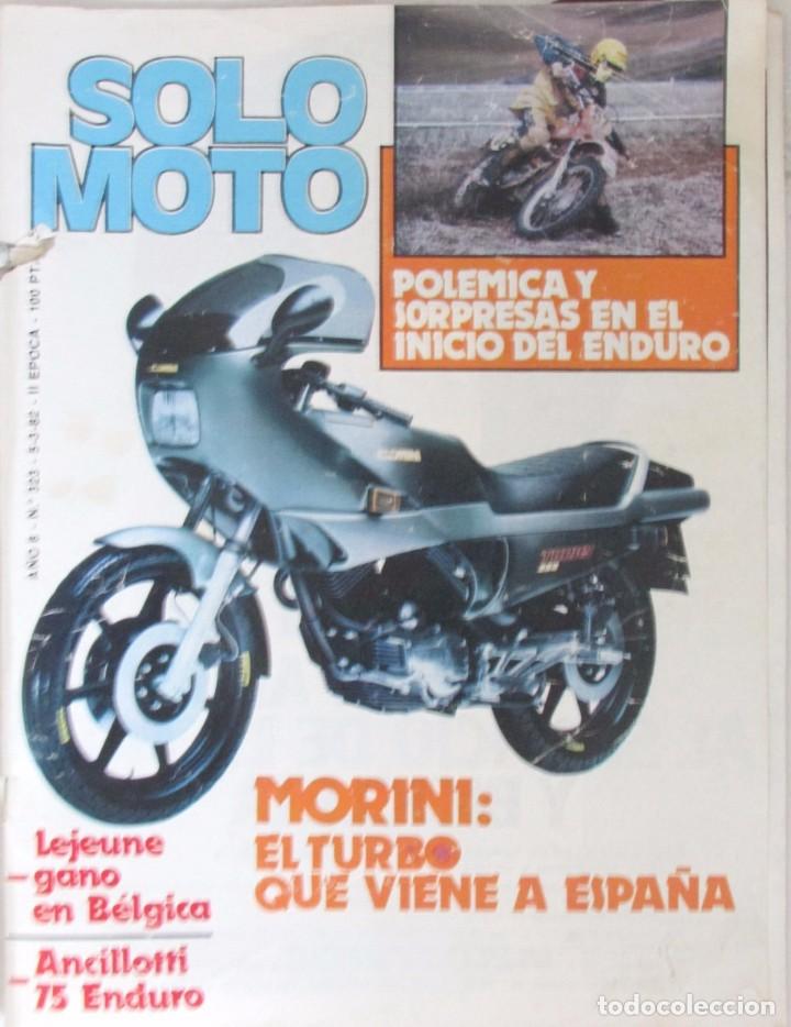Automobili e Motociclette: SOLO MOTO 323 5-3-82 FABRICA JORESA, SWM DOBLE TRACCION, MORINI 500 TURBO, ANCILLOTTI PS 74 RG