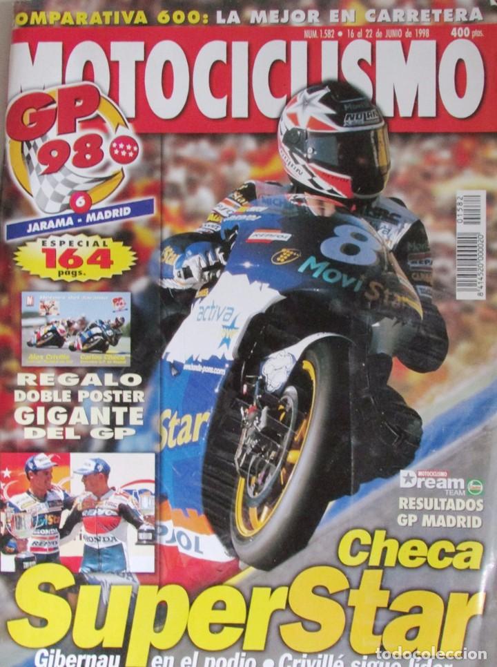 Automobili e Motociclette: MOTOCICLISMO 1582 1998 POSTER GIGANTE CHECA CRIVILL&Eacute;. GIBERNAU, HONDA X4 1300, MUZZY SB850 RAPTOR