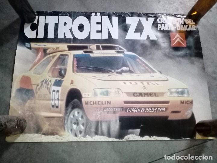 Voitures et Motocyclettes: Antiguo poster Citro&euml;n ZX Paris Dakar Camel Campeon