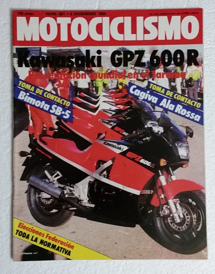 Automobili e Motociclette: REVISTA MOTOCICLISMO N&ordm; 881. A&Ntilde;O 1984. 8 DE DICIEMBRE. CCAVENDE