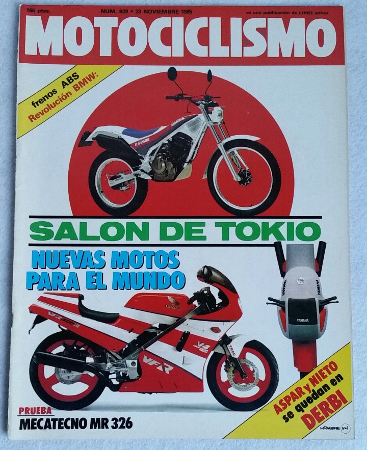 Autos und Motorr&auml;der: REVISTA MOTOCICLISMO N&ordm; 929. A&Ntilde;O 1985. 23 DE NOVIEMBRE. CCAVENDE.