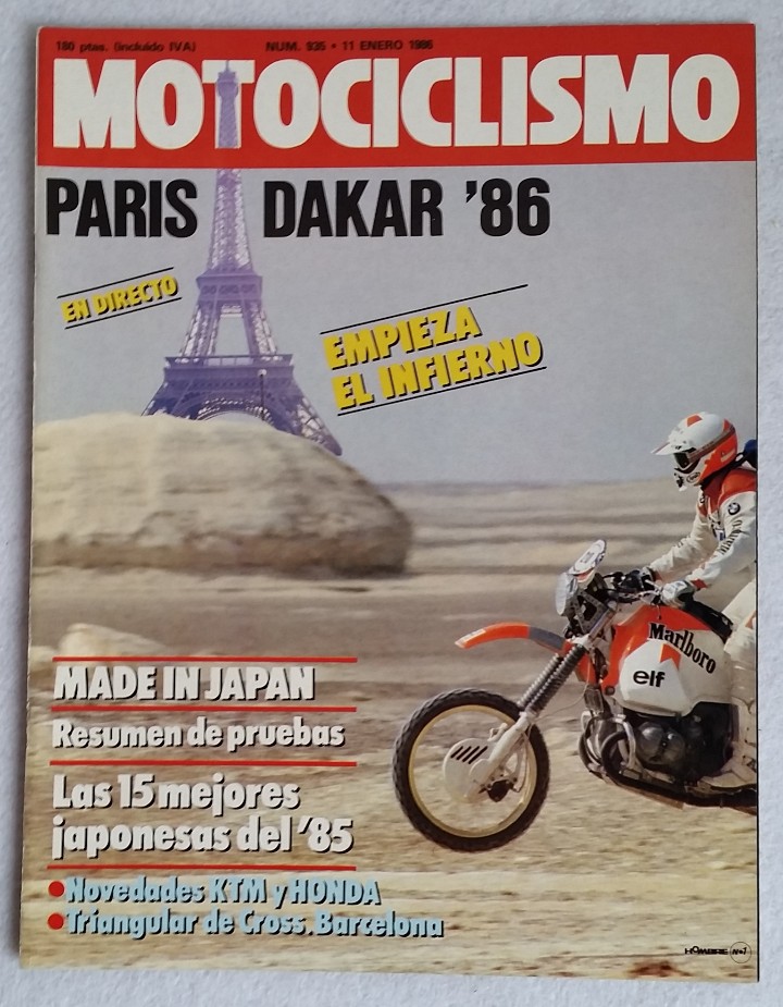 Autos und Motorr&auml;der: REVISTA MOTOCICLISMO N&ordm; 935. A&Ntilde;O 1986. 11 DE ENERO. CCAVENDE