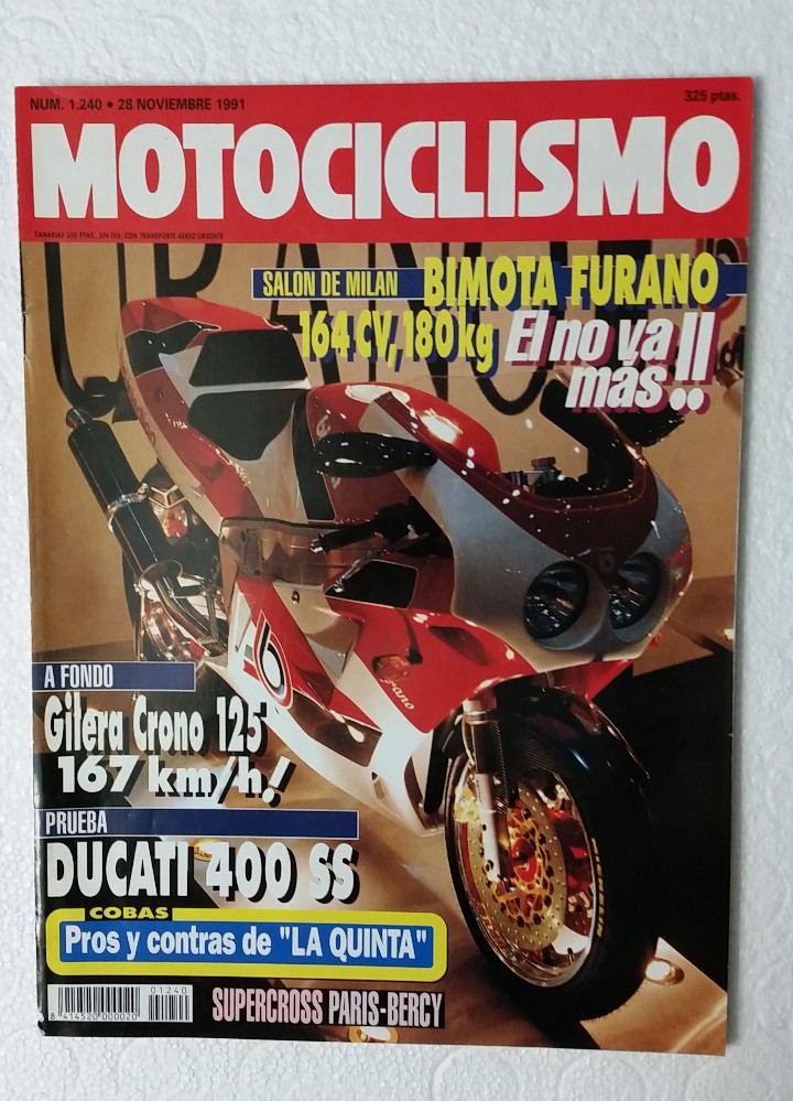 Carros e motociclos: REVISTA MOTOCICLISMO N&ordm; 1240. A&Ntilde;O 1991. 28 DE NOVIEMBRE. CCAVENDE.