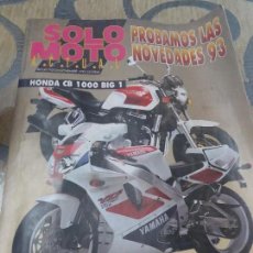 Coches y Motocicletas: ANTIGUA REVISTA SOLO MOTO ACTUAL AÑO 1992 NUMERO 861 PORTADA HONDA CB YAMAHA YZF. Lote 110067239