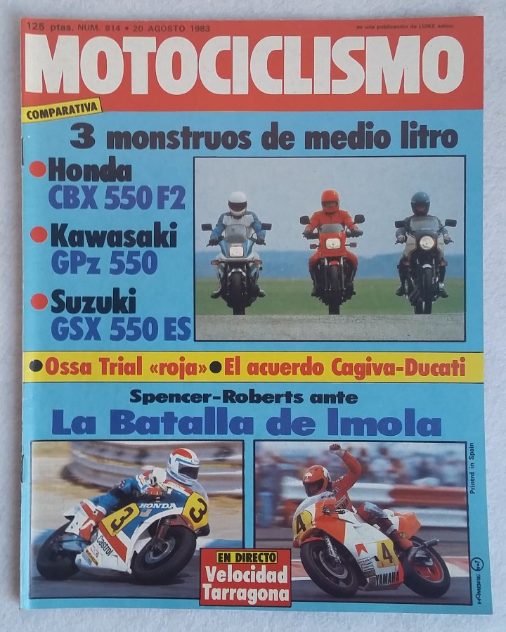Carros e motociclos: REVISTA MOTOCICLISMO N&ordm; 814. A&Ntilde;O 1983. 20 AGOSTO. CCAVENDE.