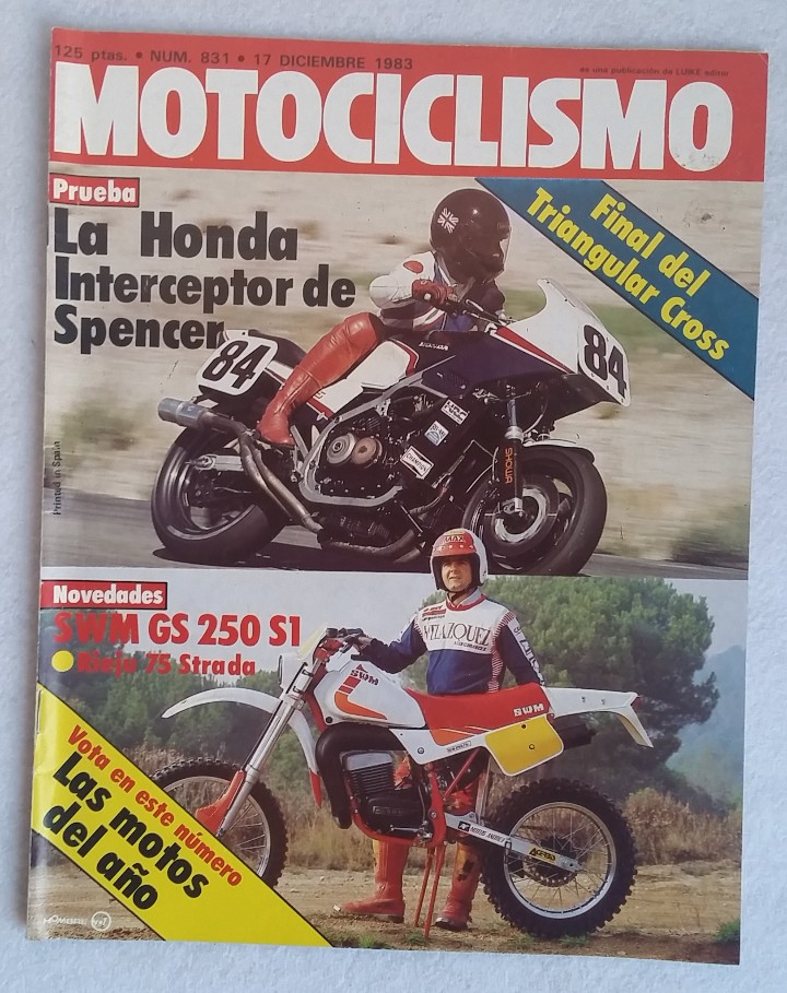 Carros e motociclos: REVISTA MOTOCICLISMO N&ordm; 831. A&Ntilde;O 1983. 17 DICIEMBRE. CCAVENDE.