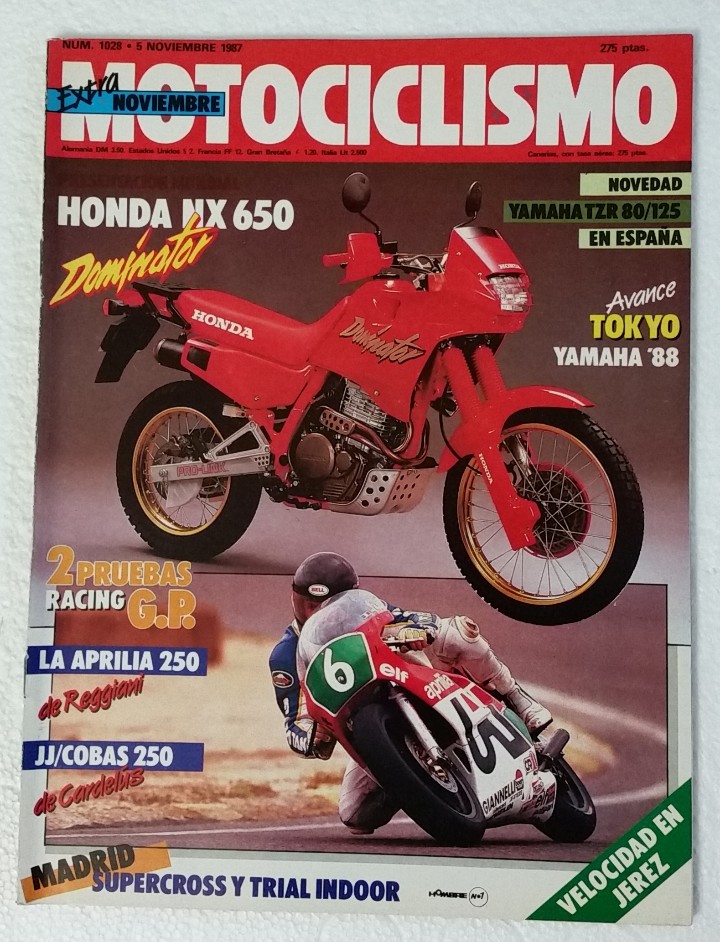 Automobili e Motociclette: REVISTA MOTOCICLISMO N&ordm; 1028. A&Ntilde;O 1987. 5 NOVIEMBRE . EXTRA NOVIEMBRE. CCAVENDE.