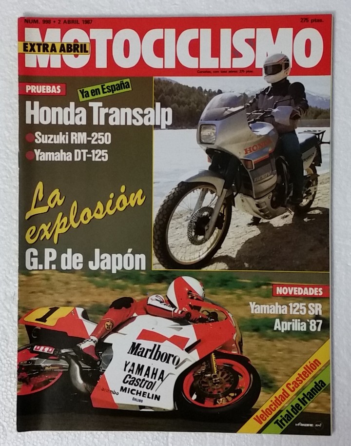 Carros e motociclos: REVISTA MOTOCICLISMO N&ordm; 998. A&Ntilde;O 1987. 2 ABRIL . EXTRA ABRIL. CCAVENDE.
