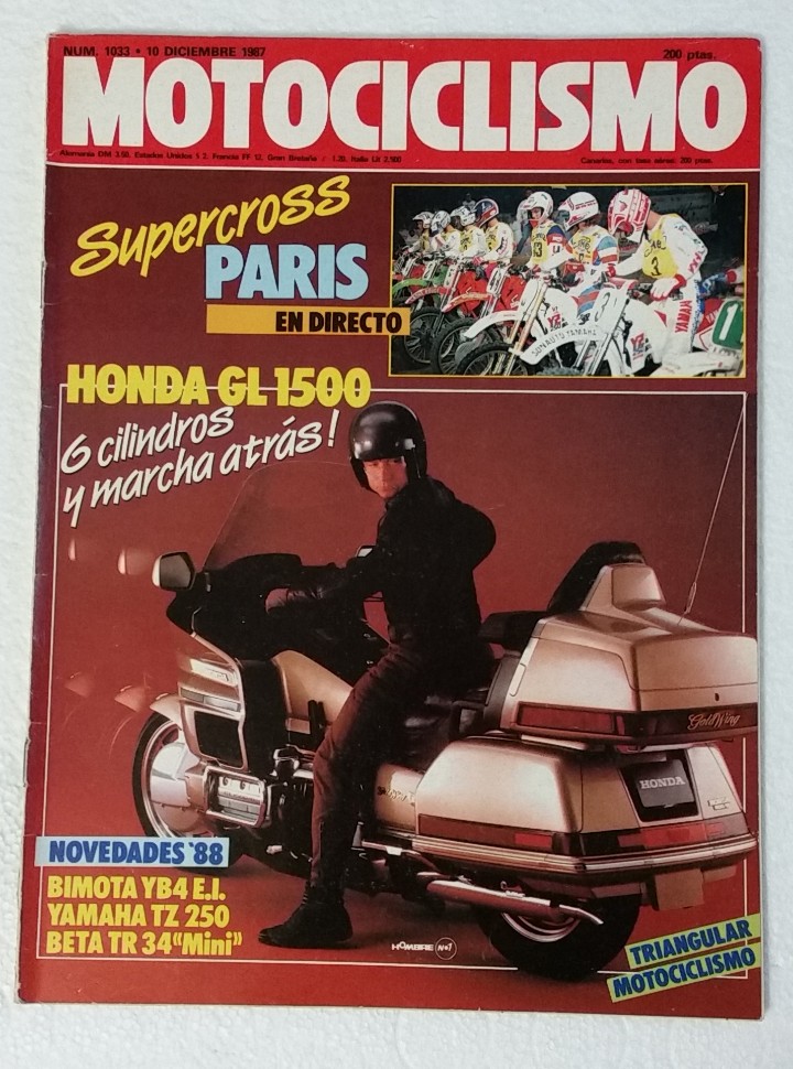Automobili e Motociclette: REVISTA MOTOCICLISMO N&ordm; 1033. A&Ntilde;O 1987. 10 DICIEMBRE . CCAVENDE.