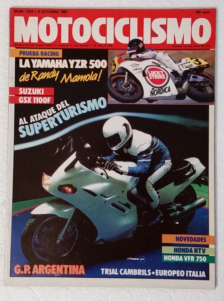 Cars and Motorcycles: REVISTA MOTOCICLISMO N&ordm; 1024. A&Ntilde;O 1987. 8 OCTUBRE . CCAVENDE.