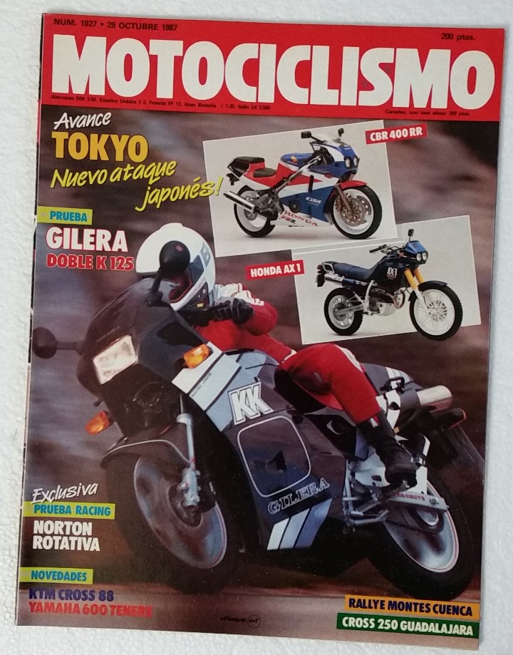 Automobili e Motociclette: REVISTA MOTOCICLISMO N&ordm; 1027. A&Ntilde;O 1987. 29 OCTUBRE . CCAVENDE.