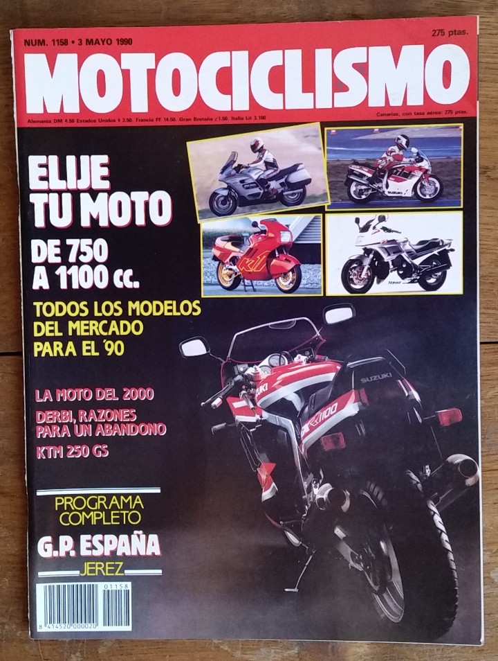 Coches y Motocicletas: REVISTA MOTOCICLISMO N&ordm; 1158. A&Ntilde;O 1990. 3 MAYO. EL MERCADO DE 750 A 1000 C.C. KTM 75 GS R. GP ESPA&Ntilde;A
