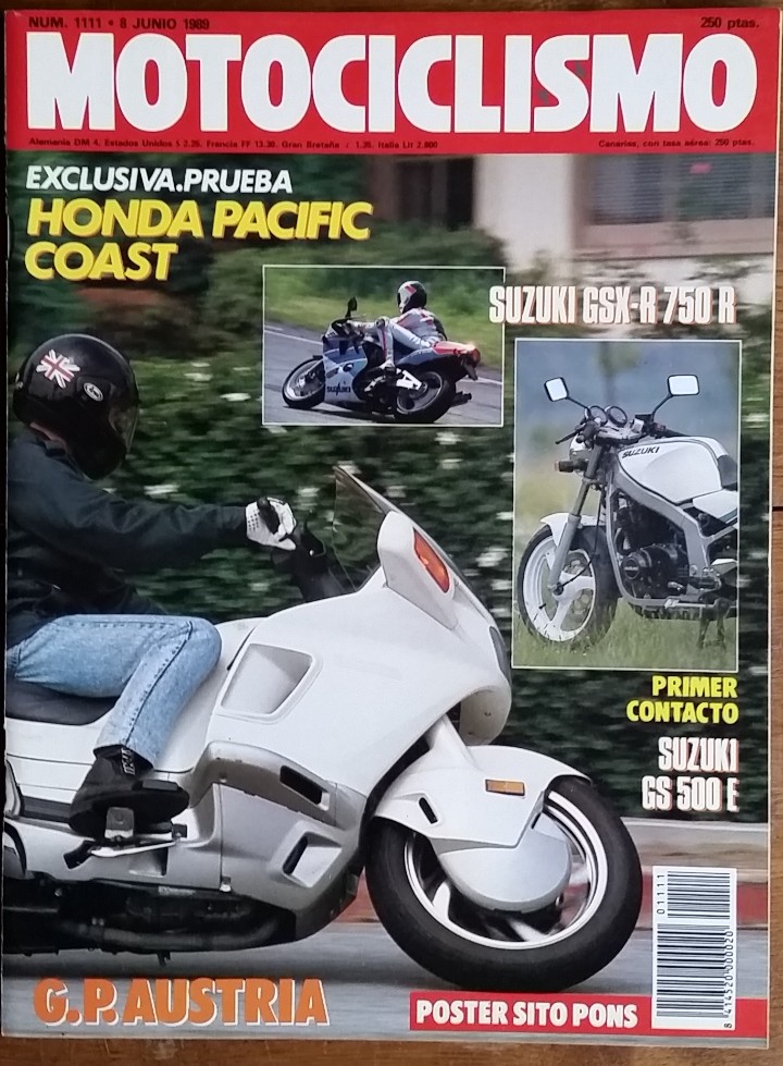 Automobili e Motociclette: REVISTA MOTOCICLISMO N&ordm; 1111. A&Ntilde;O 1989. 8 JUNIO. CCAVENDE.
