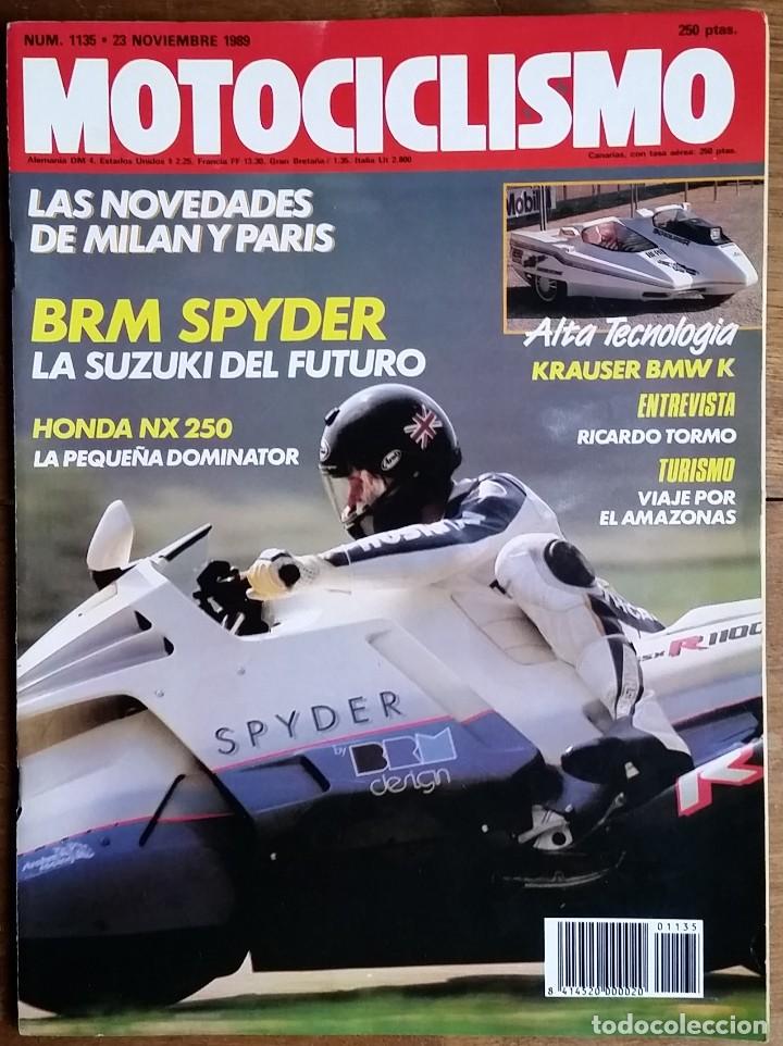 Cars and Motorcycles: REVISTA MOTOCICLISMO N&ordm; 1135. A&Ntilde;O 1989. 23 NOVIEMBRE. CCAVENDE