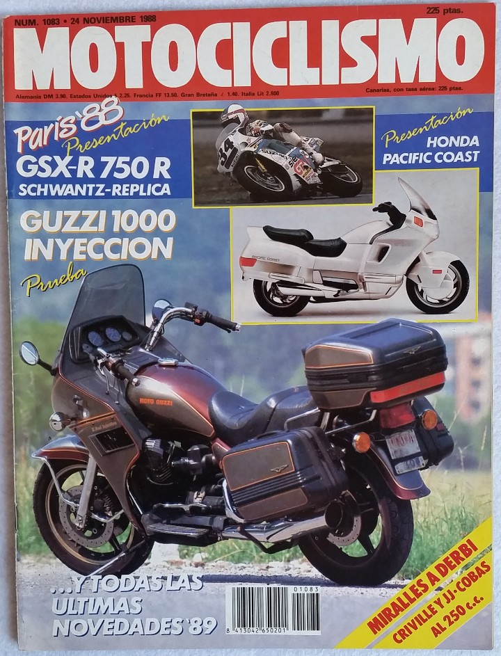Automobili e Motociclette: REVISTA MOTOCICLISMO N&ordm; 1083. A&Ntilde;O 1988. 24 NOVIEMBRE. CCAVENDE.