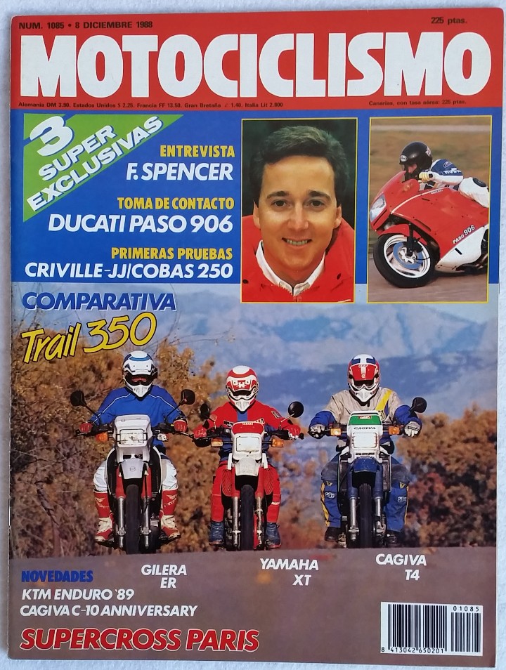 Automobili e Motociclette: REVISTA MOTOCICLISMO N&ordm; 1085. A&Ntilde;O 1988. 8 DICIEMBRE. CCAVENDE.
