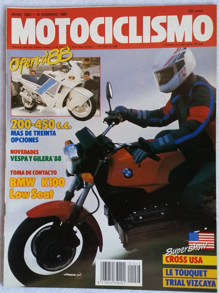 Automobili e Motociclette: REVISTA MOTOCICLISMO N&ordm; 1043. A&Ntilde;O 1988. 18 FEBRERO. CCAVENDE.