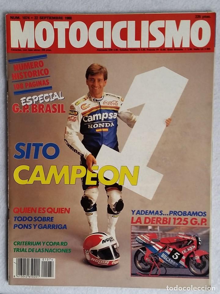 Cars and Motorcycles: REVISTA MOTOCICLISMO N&ordm; 1074. A&Ntilde;O 1988. 22 SEPTIEMBRE. CCAVENDE