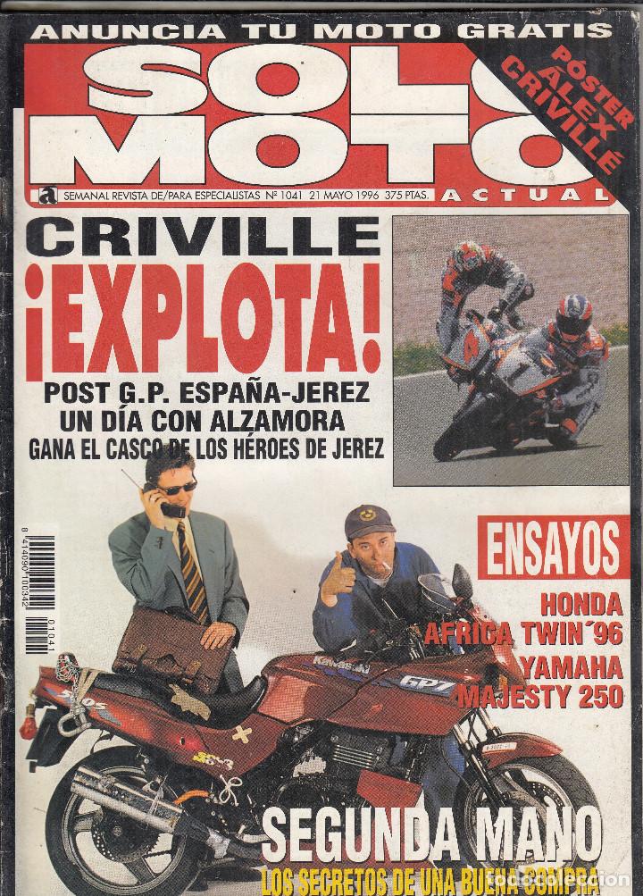 Autos und Motorr&auml;der: REVISTA SOLO MOTO ACTUAL N&ordm; 1041 A&Ntilde;O 1996. ENSAYO: HONGA XRV 750 AFRICA TWIN. YAMAHA MAJESTY 250.