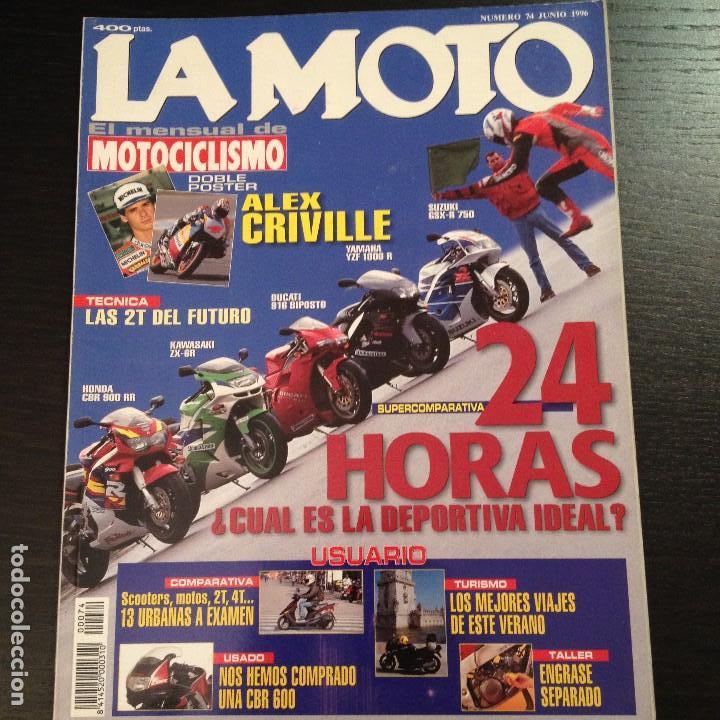 Cars and Motorcycles: LA MOTO N&ordm; 74 - YAMAHA TDM 250 TRIUMPH DAYTONA 1200 TRIUMPH DAYTONA T 100 T POSTER CRIVILLE