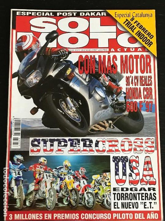 Cars and Motorcycles: SOLO MOTO ACTUAL - N&ordm; 1077 - ENERO 1997 - HONDA CBR 600 / DAKAR / POSTER PETERHANSEL