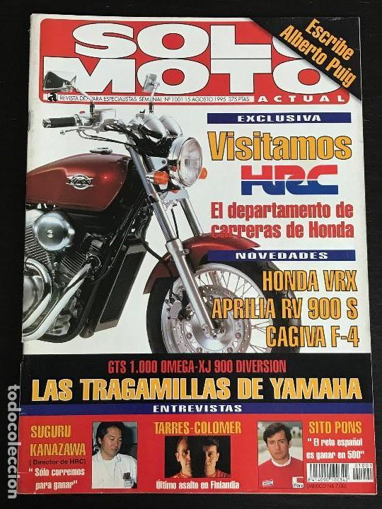 Automobili e Motociclette: SOLO MOTO ACTUAL - N&ordm; 1001 - AGOSTO 1995 - HONDA VRX / APRILIA RV 900 S / CAGIVA F4 / SITO PONS