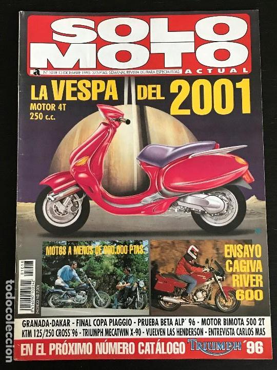Cars and Motorcycles: SOLO MOTO ACTUAL - N&ordm; 1018 - DIC 1995 - CAGIVA RIVER / KTM SX 125 - 250 / BETA ALP / TRIUMPH X90