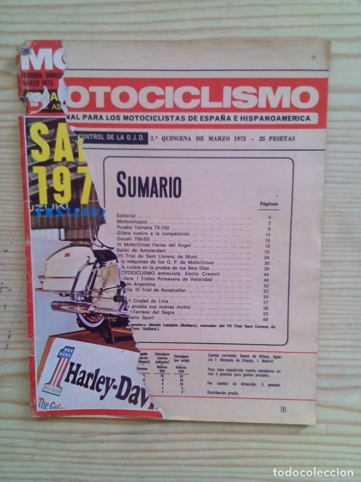 Voitures et Motocyclettes: Revista Motociclismo 1973 Marzo - Sin Poster
