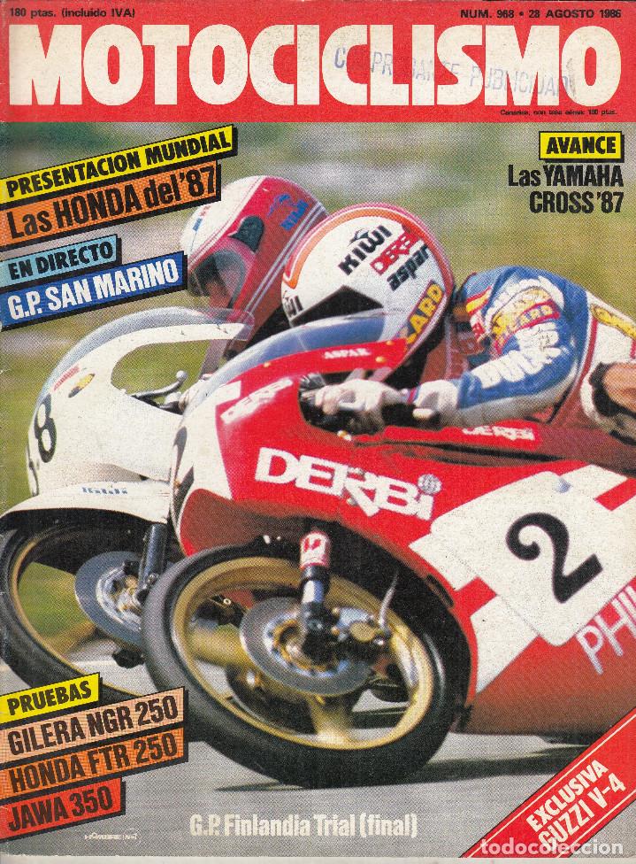 Cars and Motorcycles: REVISTA MOTOCICLISMO N&ordm; 968 A&Ntilde;O 1986. PRUEBA: HONDA FT 250. JAWA 350. GILERA ngr 250.