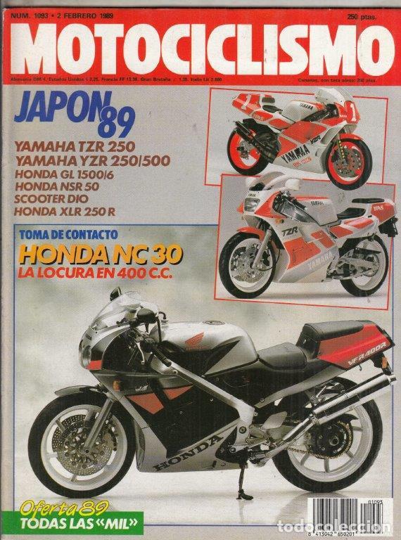 Automobili e Motociclette: REVISTA MOTOCICLISMO N&ordm; 1093 A&Ntilde;O 1989. CONTACTO: HONDA VFR 400R. YAMAHA XT 600-JJ.