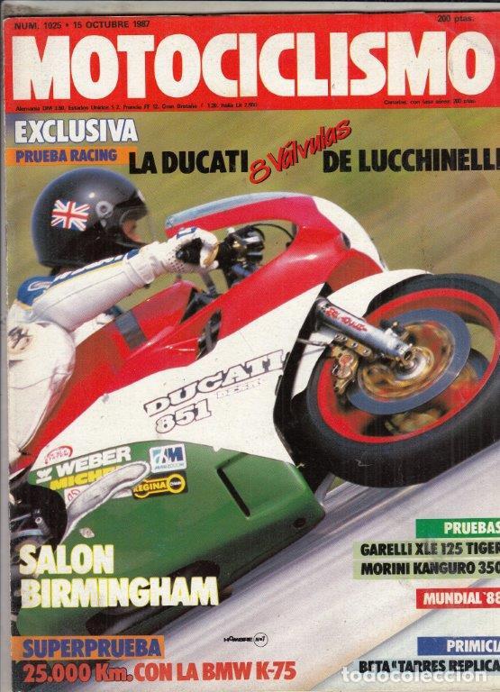 Automobili e Motociclette: REVISTA MOTOCICLISMO N&ordm; 1025 A&Ntilde;O 1987.PRU:GARELLI XLE TIGER 125.BMW K 75.CONT: MORINI 350 KANGURO.