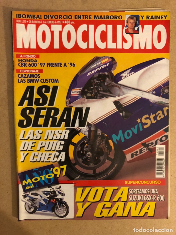 Voitures et Motocyclettes: MOTOCICLISMO N&deg; 1510 (FEBRERO 1997). HONDA CNR &lsquo;97 Vs HONDA CBR &lsquo;96, NSR DE PUIG Y CHECA, W. RAINEY
