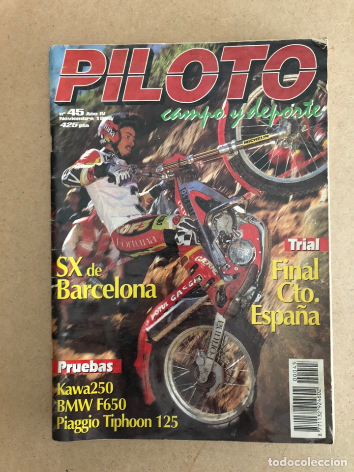 Voitures et Motocyclettes: PILOTO CAMPO Y DEPORTE N&deg; 45 (1996). KAWA 250, BMW F650, PIAGGIO TIPHOON 125, SX BARCELONA, TRIAL