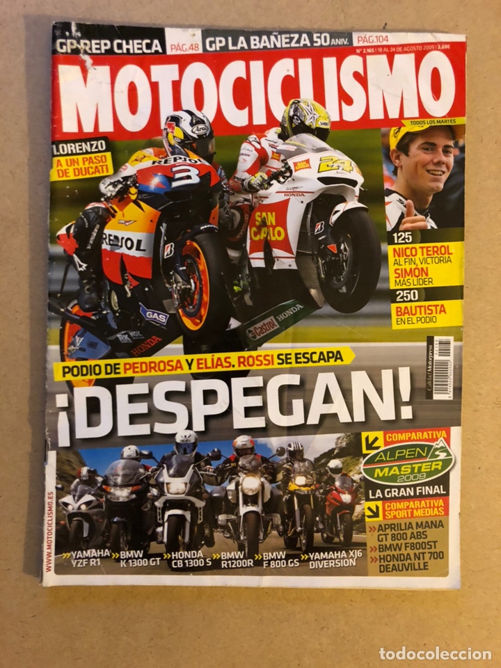 Autos und Motorr&auml;der: MOTOCICLISMO N&deg; 2165 (2009). ROSSI, PEDROSA, ELIAS, TEROL, BAUTISTA,.. YAMAHA YZF R1, BMW K 1300 GT,